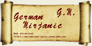 German Mirjanić vizit kartica